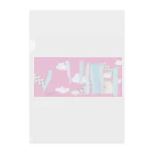 Blupiggの風に乗ってpink Sora Clear File Folder