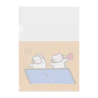 麗華商店のダブルスする仲良し猫 Clear File Folder