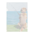 the dog is ⚫︎⚫︎ing ✖️✖️のthe dog is fishing fish Clear File Folder