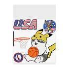 キイロチャンのバスケットボール選手の猫 Clear File Folder