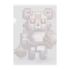 ゆうぴっく・NFTキャラクターグッズのドット絵ー動物戦士メカニック小熊 Clear File Folder