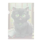 yoiyononakaの図書室の黒猫01 クリアファイル