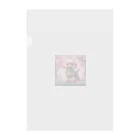 ChicCanvas Boutiqueの桜舞い散る中でたたずむ可愛いトイプードル Clear File Folder