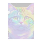 629_CAT_ARTのカラフルサイバーキャット vol3 Clear File Folder