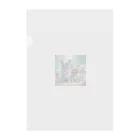 ChicCanvas Boutiqueのハワイアンで佇むフレンチブルドッグ達 Clear File Folder