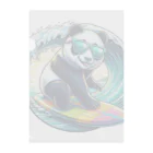 かいわれパンダの世界のBlue SHORELINE サーフパンダ クリアファイル