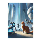 ニャーちゃんショップの未来のロボットペットと友達になっている猫 Clear File Folder