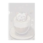 カプチーノ猫🐱の至福のカプチーノ猫🐈 クリアファイル