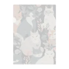 にょらやま堂のmodern cat's Clear File Folder