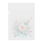 レベルUPの桃の花×エメラルド Clear File Folder