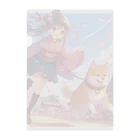 推しの美少女とアイドルの桜の中を犬と走る女の子 Clear File Folder