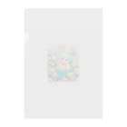 りんりんの可愛いシロクマちゃんショップ　かわいいよ！の水遊びをしている白熊 Clear File Folder