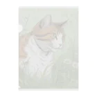 にゃんこーねこの草の中の猫 Clear File Folder