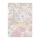 IloveCatの満開の花畑でキュートな子猫 Clear File Folder