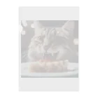 feliceのごはんを食べている猫 Clear File Folder