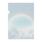 青と緑の青い空と虹 Clear File Folder