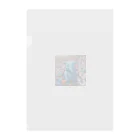 にっくすSTOREの人ごみで押されたり、ぶつけられる青いゾウ Clear File Folder