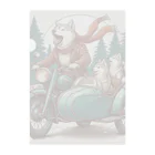 シマのバイクに乗る狼の親子 Clear File Folder