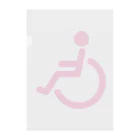 お絵かき屋さんの車椅子マーク（ピンク） Clear File Folder