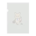 茶戸倉/茶髪のきつねさん働く グリーン Clear File Folder