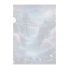 美女 アニメ 風景 の広大な滝 夜桜 Clear File Folder