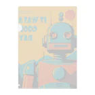 mirinconixのポジティブな思考回路のレトロなロボットくん Clear File Folder