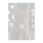 AI Design Labの勇敢な猫 Clear File Folder