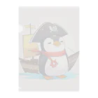 ganeshaのおもちゃの海賊船に乗ったかわいいペンギン Clear File Folder