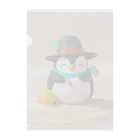 ganeshaのおもちゃの砂を使ったかわいいペンギン Clear File Folder