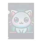 キャピキャピのネオン系の可愛い猫 Clear File Folder