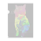 アメショのドラ猫ちゃん（18）のお店のレインボーシルエットのアメショのドラ猫ちゃん（18） Clear File Folder