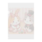 us shopのネコとウサギの戯れ Clear File Folder