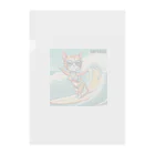 ハワイライフのSURFING猫（女の子バージョン） Clear File Folder