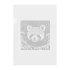 WithRedPandaの草の間から見つめるレッサー君（モノクロ） Clear File Folder