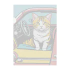 Three Bellsのドライブ猫ちゃん　カラフルアート クリアファイル