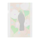 Lily bird（リリーバード）の見返り美鳥（ギニアエボシドリ）カラフル背景② Clear File Folder
