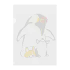 サカモトリエ/イラストレーターの皇帝ペンギンとコーギー Clear File Folder