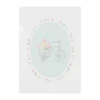 sakuの自転車とお花 Clear File Folder