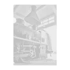 ヴィンテージ鉄道写真グッズの店の扇形車庫にスタンバイ中のSL （蒸気機関車） Clear File Folder