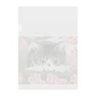 ミケとキジシロの花見猫♪キジシロ猫とてんとう虫 Clear File Folder