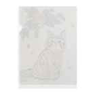 河内葉子の動物アートのグッズのバラと猫グッズ Clear File Folder