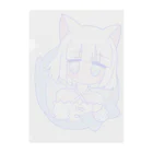 かわいいもののおみせ　いそぎんちゃくの白猫ちゃん🐈 Clear File Folder