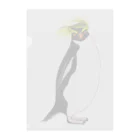 LalaHangeulの　風に吹かれるイワトビペンギンさん(文字無しバージョン Clear File Folder