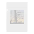 WhiteCiderの夕焼け製作所の電信柱から垣間見る夕陽クリアファイル クリアファイル