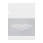 応魚のアルビノシルバーアロワナ（背景つき、青） Clear File Folder