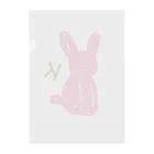 そらもようのイニシャルK ピンクうさぎ 後ろ姿🐰 Clear File Folder