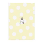 つむぎちゃん☁️*⋆のもこもこドットクリアファイル（イエロー） Clear File Folder