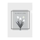 rilybiiのgrayish color × white × charcoal ×  tulip bouquet Clear File Folder