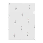 rilybiiの *little flower pattern × greige × message Clear File Folder