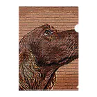 【CPPAS】Custom Pet Portrait Art Studioのアイリッシュセッタードッグ - レンガブロック背景 Clear File Folder